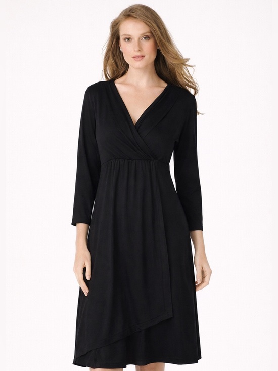 Soma Dresses & Skirts - SOMA Faux Wrap Dress Black Size XS Women’s Soft, Stretch Casual